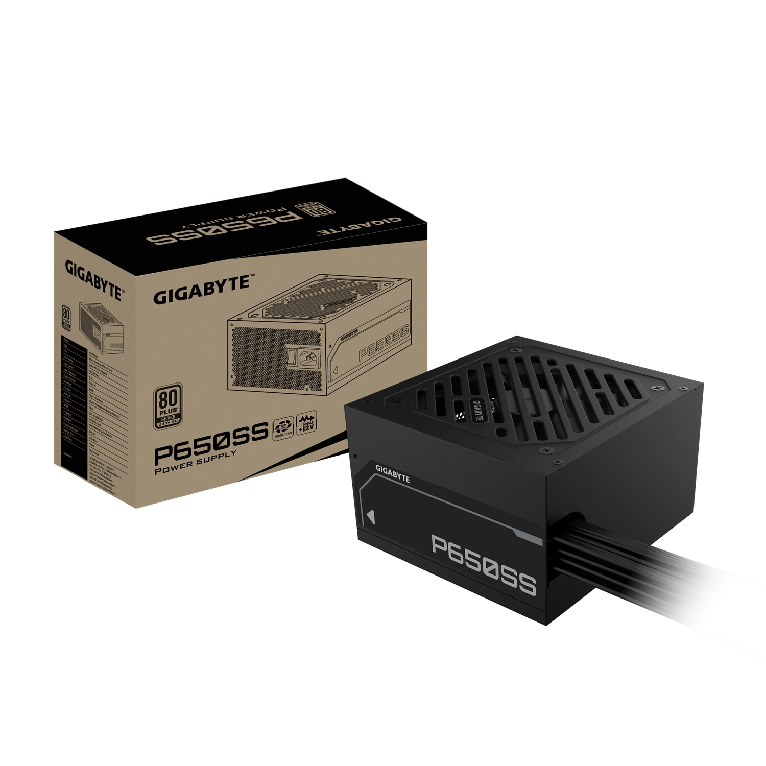 Fuente Gigabyte P650S 650W 80 PLUS Silver GIGABYTE GP-P650SS -1