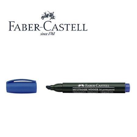 Marcador Faber Castell 54E Permanente Punta biselada Azul -2