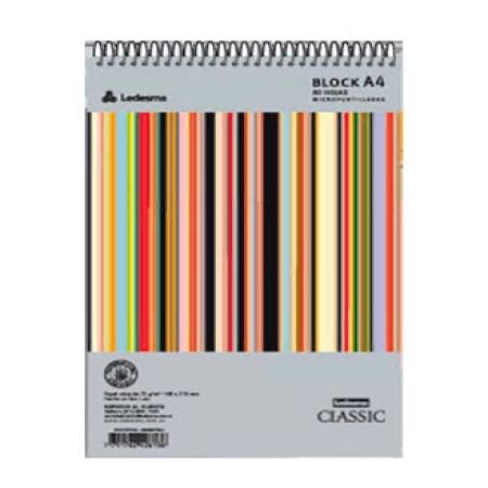 Block Ledesma Classic Liso A4 Espiralado x 80 hojas -2