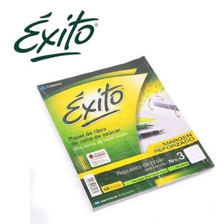 Repuesto Exito Margen Reforzado Rayado Nº3 48 hojas -2