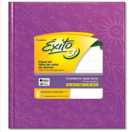 Cuaderno Exito Araña Rayado Nº3 19x24 cm (tipo ABC) Lila Tapa Dura 48 hojas -2