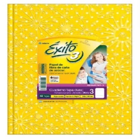Cuaderno Exito Lunares Rayado Nº3 19x24 cm (tipo ABC) Amarillo Tapa Dura 48 hojas -2