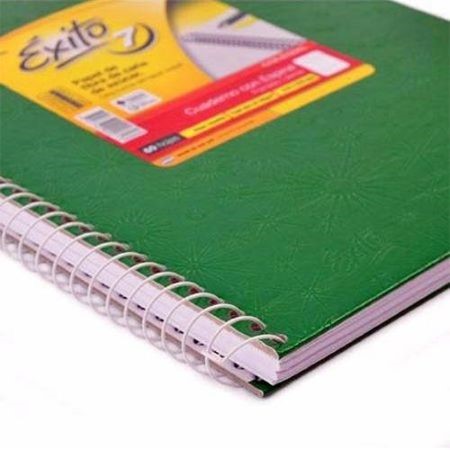 Cuaderno Exito E7 Araña Cuadriculado 21x27cm (Tipo ABC con Espiral) Verde Tapa Dura Espiralado 60 ho -2