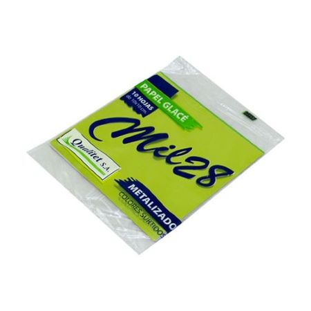 Papel Glace Metalizado  Mil28  Col. Surtidos x 10 hojas -2