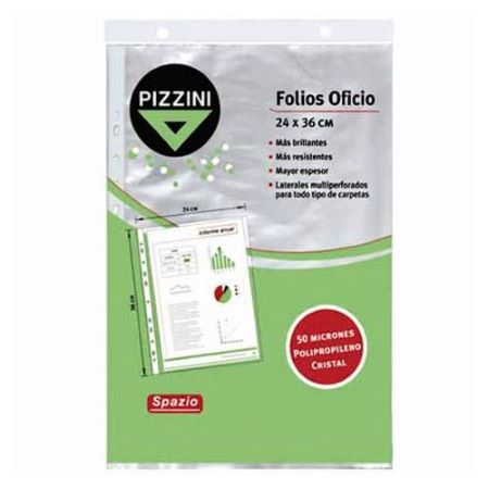 Folios Pizzini 50 micrones Oficio 10 unidades PPP -2