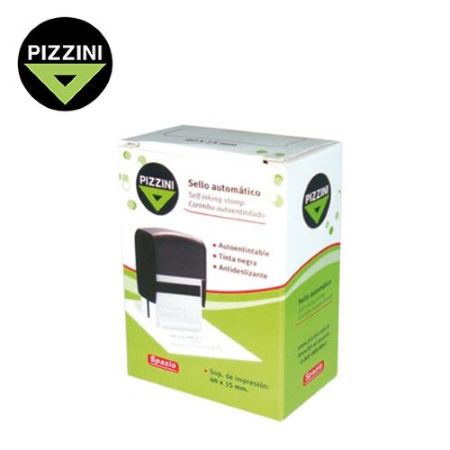 Sello Pizzini automático 30x12mm Negro Nº10 -2