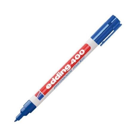 Marcador Edding 400 Permanente Punta fina 1mm Celeste Recargable -2