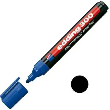 Marcador Edding 300 Permanente Punta redonda 1,5-3,0mm Negro Recargable -2