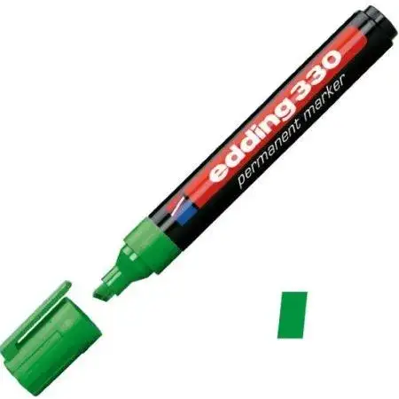Marcador Edding 330 Permanente Punta biselada 1-5mm Verde Recargable